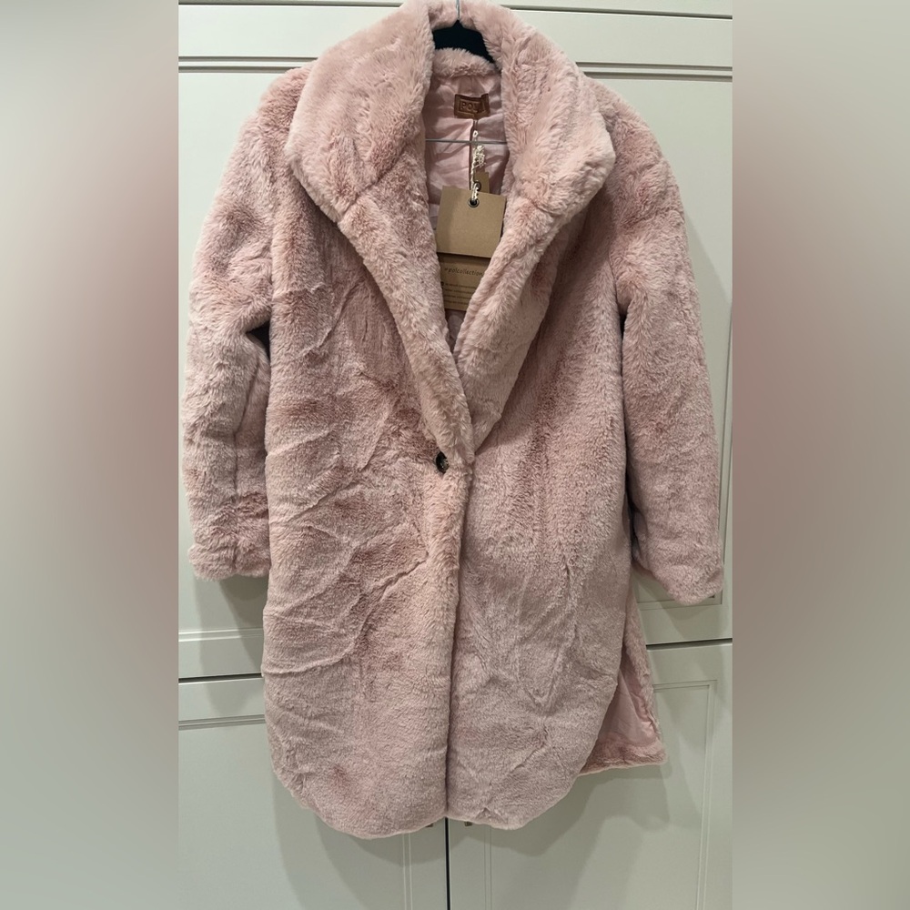 POL NWT Pink soft fur coat
